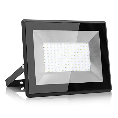 Aigostar LED Strahler außen 100W Kaltweiss 6400K 9000LM Scheinwerfer Flutlichtstrahler Flutlicht IP65 Wasserdicht Außenstrahler für Hell Garten Garage Sportplatz Hof Fluter von Aigostar