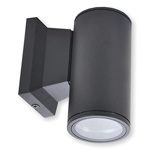 Aigostar LED Wandleuchte GU10 Aluminium Außenwandleuchte Wasserdicht Außenleuchte Außenlampe Wandspot für Innen und Außen, Schwarz（keine Glühbirne） von Aigostar