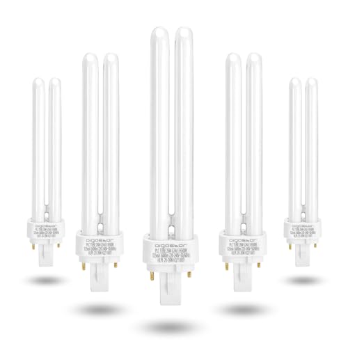 Aigostar Lampe Kaltweiß Leuchtstoffröhren 2-Pin PLC 26W G24 6400K 1560lm Energiesparlampe, 5-er Verpack von Aigostar