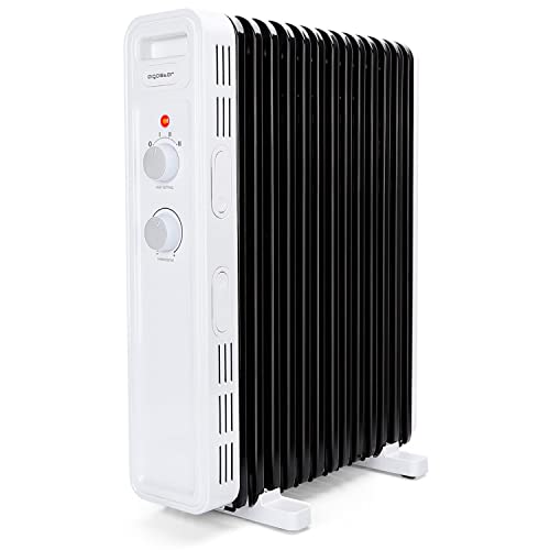 Aigostar Ölradiator 2500 Watt Energiesparend Heizkörper mit Thermostat, 13 Rippen für 30m², Heizung Elektrisch 3 Heizstufen, Kipp & Überhitzungsschutz, Mobiler Elektroheizung Heizgerät von Aigostar