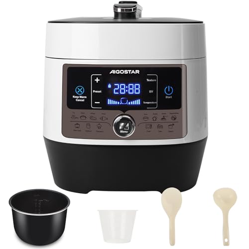 Aigostar Panda - 7-in-1 Schnellkochtopf, 5,5 L Multikocher Pressure Cooker, 14 Automatik-Programme, LED-Panel, Druckeinstellungen, Timer und Warmfunktion, Antihaftbeschichteter, 1000 W Aigostar Panda - 7-in-1 Schnellkochtopf, 5,5 L Multikocher Pressure Cooker, 14 Automatik-Programme, LED-Panel, Druckeinstellungen, Timer und Warmfunktion, Antihaftbeschichteter, 1000 W von Aigostar