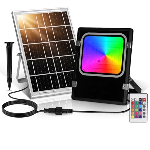 Aigostar- RGB Solar Strahler Außen 50W, LED Gartenstrahler mit Fernbedienung, 4000 mAh Akku mit großer Kapazität und großem Solarpanel, wasserdicht IP66, für Innen, Garten, Terrasse, Weg Aigostar- RGB Solar Strahler Außen 50W, LED Gartenstrahler mit Fernbedienung, 4000 mAh Akku mit großer Kapazität und großem Solarpanel, wasserdicht IP66, für Innen, Garten, Terrasse, Weg von Aigostar