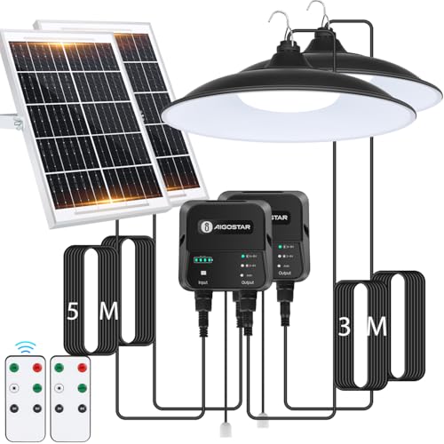 Aigostar Solar-hängeleuchte,2 Stück,8 m Kabel,Solarlampen für außen hängend mit Fernbedienung und Zugseil,6000 mAh,Große Batteriekapazität,IP65 wasserdicht Solarlampe für Innen/Außen,Garten,Camping Aigostar Solar-hängeleuchte,2 Stück,8 m Kabel,Solarlampen für außen hängend mit Fernbedienung und Zugseil,6000 mAh,Große Batteriekapazität,IP65 wasserdicht Solarlampe für Innen/Außen,Garten,Camping von Aigostar