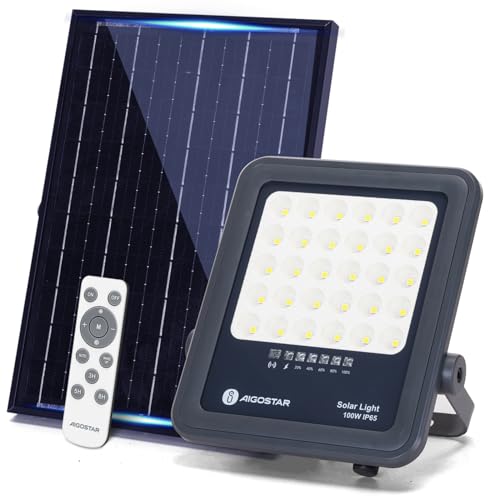 Aigostar Solarstrahler mit Fernbedienung,100W,1000lm,6500K kaltweißes Licht,IP65 wasserdichter Außenstrahler,sehr gut geeignet für Außengärten,Terrassen,Wege oder Garagen,2 m Kabellänge Aigostar Solarstrahler mit Fernbedienung,100W,1000lm,6500K kaltweißes Licht,IP65 wasserdichter Außenstrahler,sehr gut geeignet für Außengärten,Terrassen,Wege oder Garagen,2 m Kabellänge von Aigostar