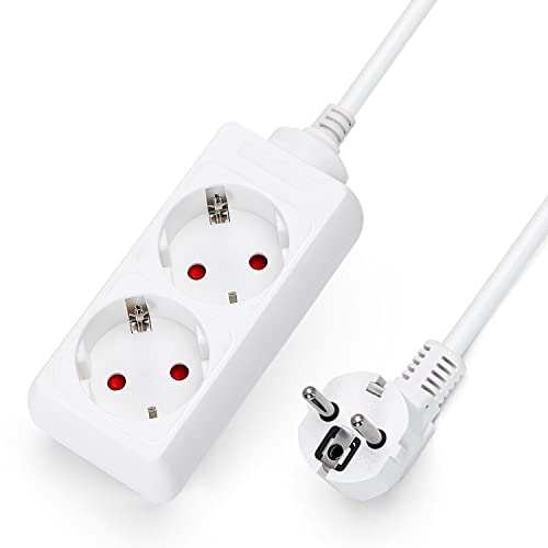 Aigostar Steckdosenleiste 2-fach Tischsteckdose Kindersicherung 3G1.5m㎡ 3m Kabel, Weiß Aigostar Steckdosenleiste 2-fach Tischsteckdose Kindersicherung 3G1.5m㎡ 3m Kabel, Weiß von Aigostar