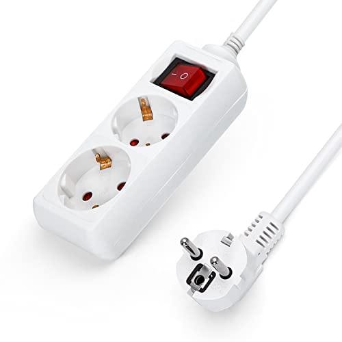 Aigostar Steckdosenleiste 2-Fach mit Schalter Tischsteckdose Kindersicherung 1.5 m Kabel, Weiß Aigostar Steckdosenleiste 2-Fach mit Schalter Tischsteckdose Kindersicherung 1.5 m Kabel, Weiß von Aigostar