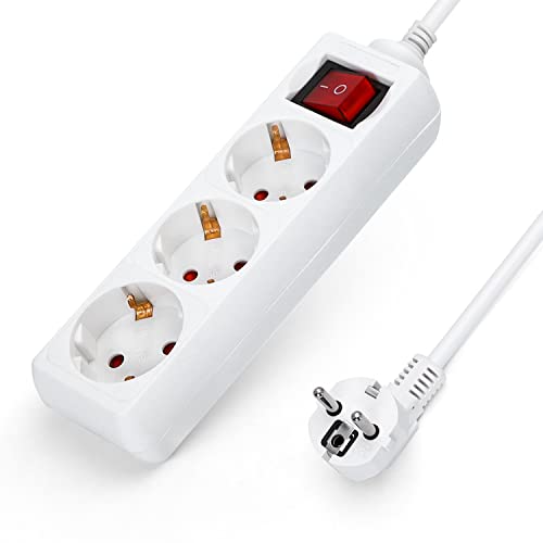 Aigostar Steckdosenleiste 3-fach mit Schalter Tischsteckdose Kindersicherung 3g1.0m㎡ 1,5 m Kabel, Weiß Aigostar Steckdosenleiste 3-fach mit Schalter Tischsteckdose Kindersicherung 3g1.0m㎡ 1,5 m Kabel, Weiß von Aigostar