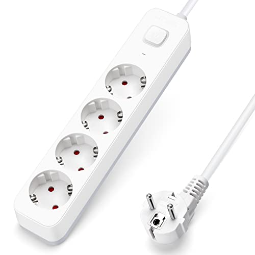 Aigostar Steckdosenleiste 4 fach mit Schalter, Mehrfachsteckdose mit Kindersicherung, Verteilersteckdose mit 1.5 m Kabel Aigostar Steckdosenleiste 4 fach mit Schalter, Mehrfachsteckdose mit Kindersicherung, Verteilersteckdose mit 1.5 m Kabel von Aigostar