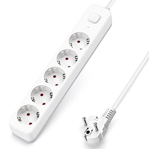 Aigostar Steckdosenleiste 5 fach mit Schalter, Mehrfachsteckdose mit Kindersicherung, Verteilersteckdose mit 1.5 m Kabel Aigostar Steckdosenleiste 5 fach mit Schalter, Mehrfachsteckdose mit Kindersicherung, Verteilersteckdose mit 1.5 m Kabel von Aigostar