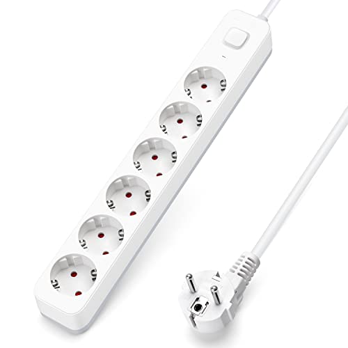 Aigostar Steckdosenleiste 6 fach mit Schalter, Mehrfachsteckdose mit Kindersicherung, Verteilersteckdose mit 1.5 m Kabel Aigostar Steckdosenleiste 6 fach mit Schalter, Mehrfachsteckdose mit Kindersicherung, Verteilersteckdose mit 1.5 m Kabel von Aigostar