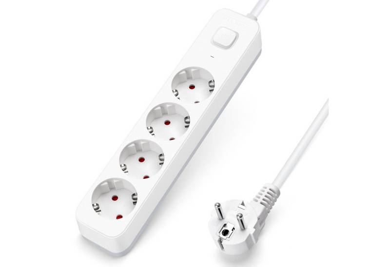 Aigostar Steckdosenleiste mit Schalter Weiß mit 1.5 m Kabel Max. 3680 Steckdosenleiste (Kabellänge 1.5 m) von Aigostar