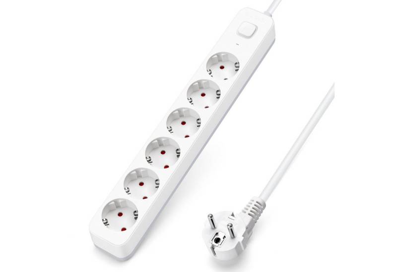 Aigostar Steckdosenleiste mit Schalter Weiß mit 1.5 m Kabel Max. 3680 Steckdosenleiste (Kabellänge 1.5 m) von Aigostar