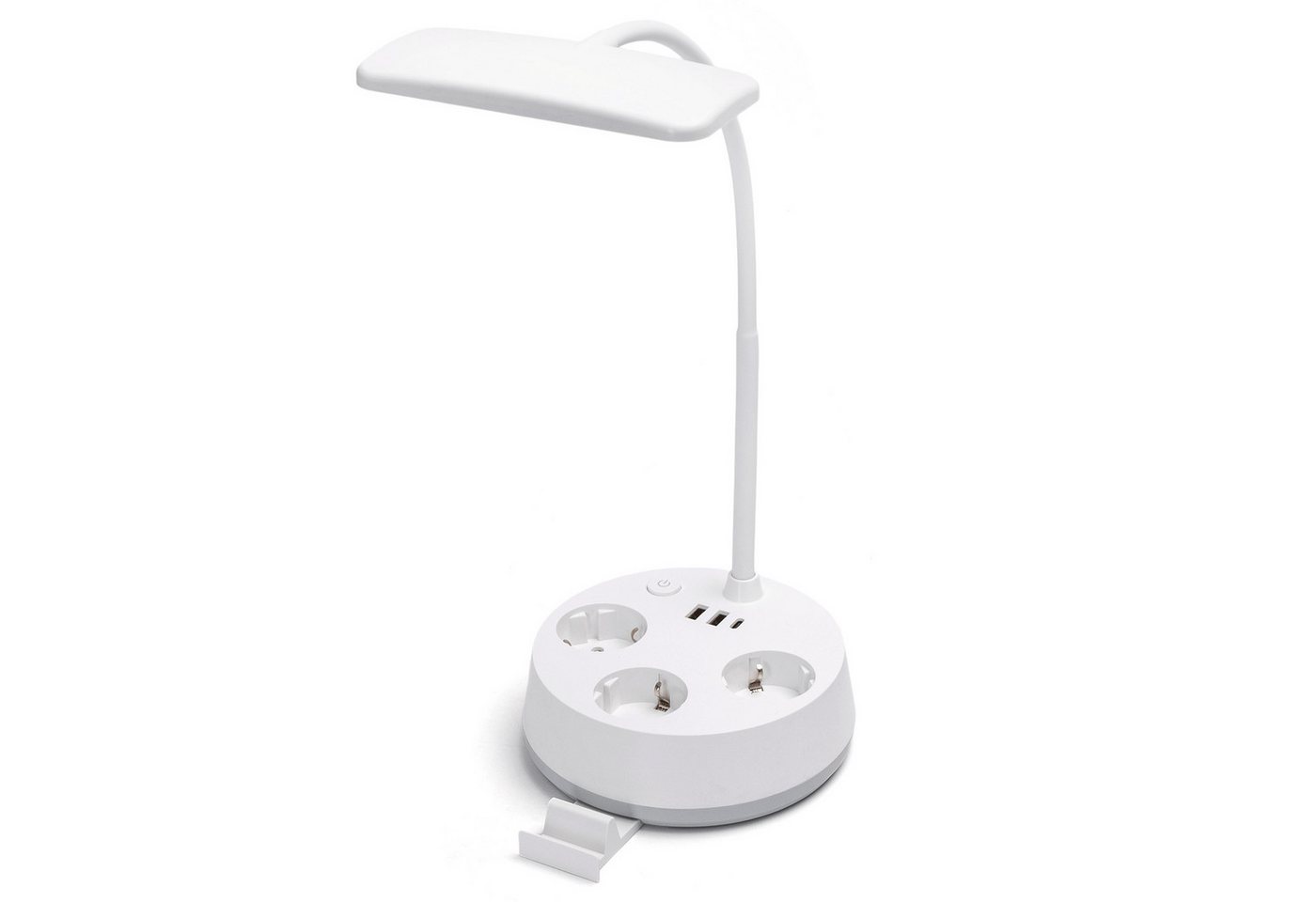 Aigostar Steckdosenleuchte Touch-Tischlampe mit USB & Typ-C, 3 Farben, Dimmen,Weiß von Aigostar