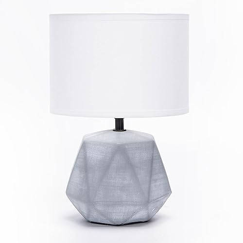 Aigostar Tischlampe aus Keramik, Vintage Tischleuchte mit Stoffschirm, E14 Fassung, max.40W, Moderne Nachttischlampe, Nachtlicht für Schlafzimmer, Wohnzimmer, Büro (ohne Leuchtmittel) - H29cm von Aigostar