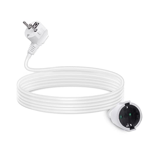 Aigostar Verlängerungskabel 5M Kabel Kabelverlängerungen mit Schutzkontakt Stecker Schuko Verlängerung 16A/250V, Weiß von Aigostar