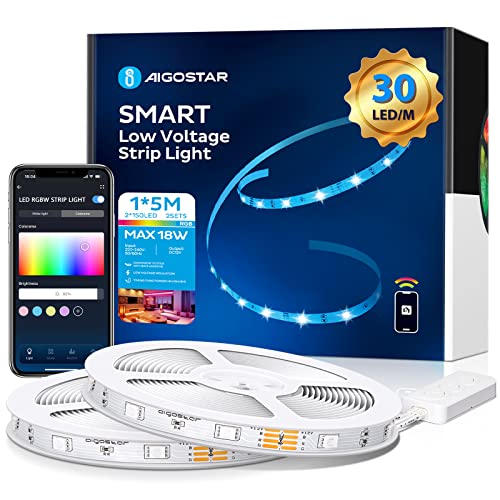 Aigostar Wlan LED Streifen 5m Alexa LED Strip RGB App-steuerung IR-Fernbedienung Smart LED Stripes Farbwechsel, kompatibel mit Alexa und Google Assistant für Party Zuhause, 2 Sets von Aigostar