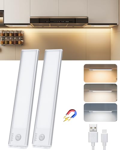 Aigostar unterbauleuchte küche led mit bewegungsmelder, led lampe mit Akku, schrankbeleuchtung einstellbare Helligkeit und Farbe, led licht selbstklebendes und magnetisches 20.4 cm, 2 Stück Aigostar unterbauleuchte küche led mit bewegungsmelder, led lampe mit Akku, schrankbeleuchtung einstellbare Helligkeit und Farbe, led licht selbstklebendes und magnetisches 20.4 cm, 2 Stück von Aigostar