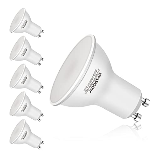 GU10 Led Kaltweiß 6W Leuchtmittel Birne Lampe 6400K 440 Lumen Abstrahlwinkel 120-160 Grad Reflektor 5 Stücke Energiespar von Aigostar