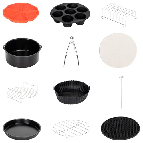 Silikonform Heißluftfritteuse Zubehör, 12 Stück Airfryer Zubehör, Grillrost, Kuchen Waffelform, Backform,BPA-frei,für 5,5L 6L 6,2L 6,5L Silikonform Heißluftfritteuse Zubehör, 12 Stück Airfryer Zubehör, Grillrost, Kuchen Waffelform, Backform,BPA-frei,für 5,5L 6L 6,2L 6,5L von Aigostar