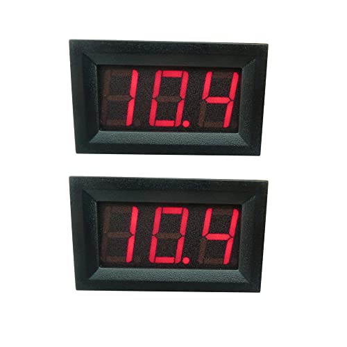 Aihasd 2PCS DC 3.2-30V 0.56" Digital Voltmeter LED Spannungsanzeige Panelmeter Spannung Tester Gauge 3 Drähte Voltmeter rot von Aihasd