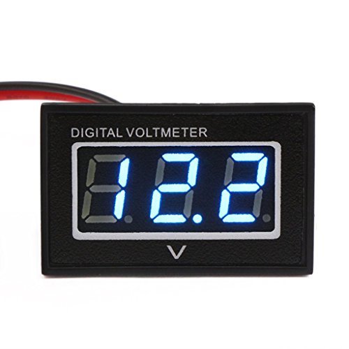 Aihasd Wasserdicht DC 2.5-30V Digital Voltmeter Spannungsanzeige Monitor Meter Auto Gauge kleine Blau LED Panelmeter von Aihasd