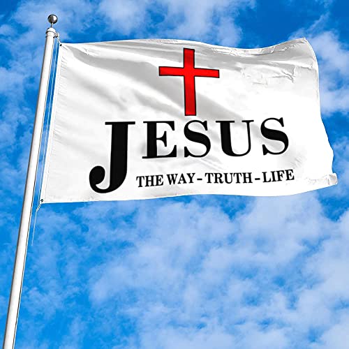 Aihccy Jesus The Way Truth Life Flagge, Banner für Gartenhaus, Rasen, Dekoration, 90 x 150 cm von Aihccy