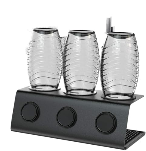 Edelstahl Flaschenhalter kompatibel mit Sodastream Flaschen Abtropfhalter 3 er - Abtropfständer für Sodastream Crystal und Emil Flaschen, Abtropfgestell SodaStream Flaschenhalter von Aihomego