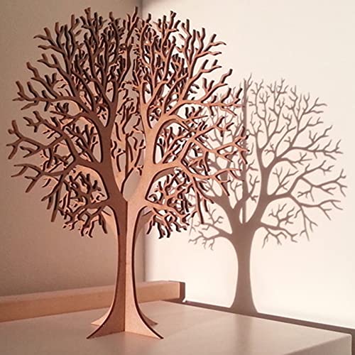 Holzbaum Basteln 3D Baum des Lebens Schild Ornament Naturholz Künstlicher Tisch Baum Desktop Fake Tree Faux Pflanzen Ornamente Holz Home Room Decor Urlaub Party Hochzeit Bauernhaus Dekoration 35,5 x von Aihonmin