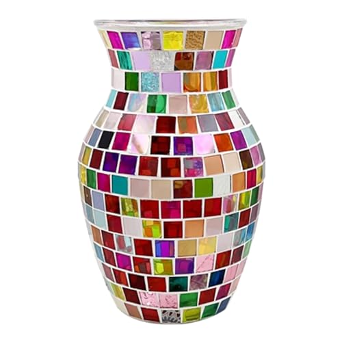 AiiBowy Vase, Glasvasen, Handgefertigt Mosaik Glasvase, Dekorative Vasen, Modern Vase für Büro, Wohnzimmer, Küche, Heimdekoration, Tischdekoration, Schlafzimmer, Bücherregale, Hochzeit, Party, (Bunt) AiiBowy Vase, Glasvasen, Handgefertigt Mosaik Glasvase, Dekorative Vasen, Modern Vase für Büro, Wohnzimmer, Küche, Heimdekoration, Tischdekoration, Schlafzimmer, Bücherregale, Hochzeit, Party, (Bunt) von AiiBowy