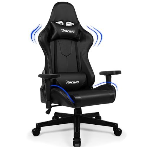 Aiidoits Ergonomischer Gaming Stuhl, Bürostuhl mit Verstellbarer Rückenlehne bis 170 Grad, verstellbarem Lendenkissen, Kopfstütze und Armlehnen, bequem gepolstert, belastbar bis 150 kg von Aiidoits