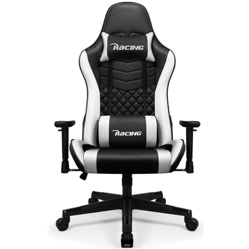 Aiidoits Ergonomischer Gaming Stuhl mit 170° Verstellbarer Rückenlehne, Lendenkissen & Kopfstütze, Komfort-Sitzpolsterung – Bürostuhl für Gamer & Home Office von Aiidoits
