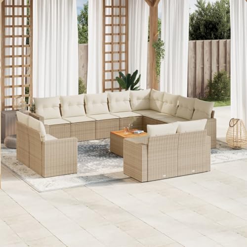 Aiious 13-TLG Garten-Sofagarnitur Beige Poly Rattan - Ideal f¨¹r Garten Terrasse Innenhof Aiious 13-TLG Garten-Sofagarnitur Beige Poly Rattan - Ideal f¨¹r Garten Terrasse Innenhof von Aiious