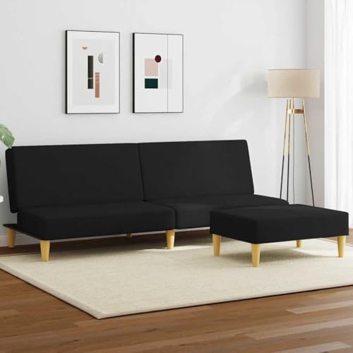 Aiious 2-Sitzer Schlafsofa mit Fu?hocker in Schwarz - Stoff, langlebig und komfortabel f¨¹r ¨¹bernachtungsg?ste Aiious 2-Sitzer Schlafsofa mit Fu?hocker in Schwarz - Stoff, langlebig und komfortabel f¨¹r ¨¹bernachtungsg?ste von Aiious