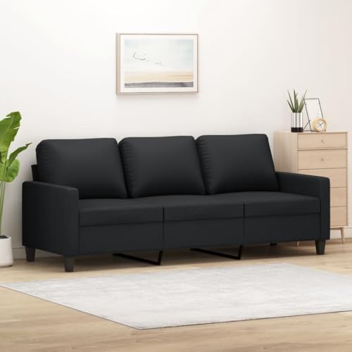 Aiious 3-Sitzer-Sofa Schwarz 180 cm: Langlebiges Kunstleder, Robustes Gestell, Bequem f¨¹r Entspannung Aiious 3-Sitzer-Sofa Schwarz 180 cm: Langlebiges Kunstleder, Robustes Gestell, Bequem f¨¹r Entspannung von Aiious