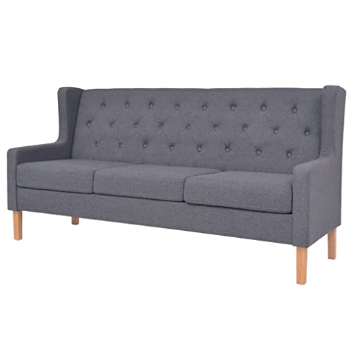 Aiious 3-Sitzer Sofa Stoff Grau - Bequem f¨¹r Plaudern, Lesen und Entspannen von Aiious