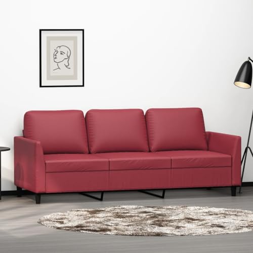 Aiious 3-Sitzer-Sofa Weinrot 180 cm: Langlebiges Kunstleder, Robustes Gestell, Bequemes Entspannen Aiious 3-Sitzer-Sofa Weinrot 180 cm: Langlebiges Kunstleder, Robustes Gestell, Bequemes Entspannen von Aiious