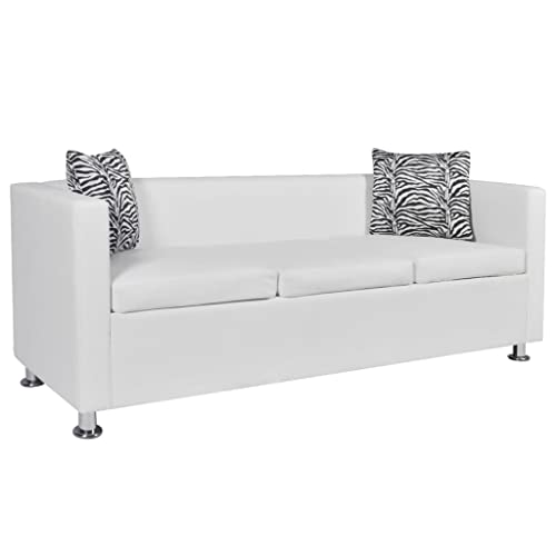 Aiious 3-Sitzer Sofa aus hochwertigem Kunstleder - Wei?, optimaler Sitzkomfort f¨¹r Klassische und Moderne Einrichtungen Aiious 3-Sitzer Sofa aus hochwertigem Kunstleder - Wei?, optimaler Sitzkomfort f¨¹r Klassische und Moderne Einrichtungen von Aiious