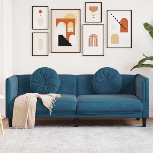 Aiious 3-Sitzer-Sofa in blauem Samt - Ideal zum Entspannen und Plaudern Aiious 3-Sitzer-Sofa in blauem Samt - Ideal zum Entspannen und Plaudern von Aiious