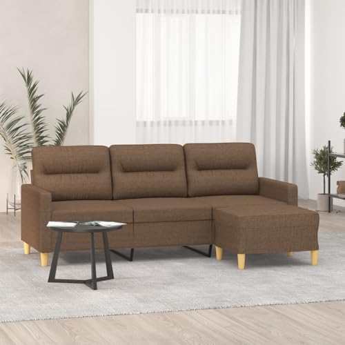 Aiious 3-Sitzer-Sofa mit Hocker in Braun - Strapazierf?higer Stoff, Robustes Gestell und Bequemes Sitzen Aiious 3-Sitzer-Sofa mit Hocker in Braun - Strapazierf?higer Stoff, Robustes Gestell und Bequemes Sitzen von Aiious