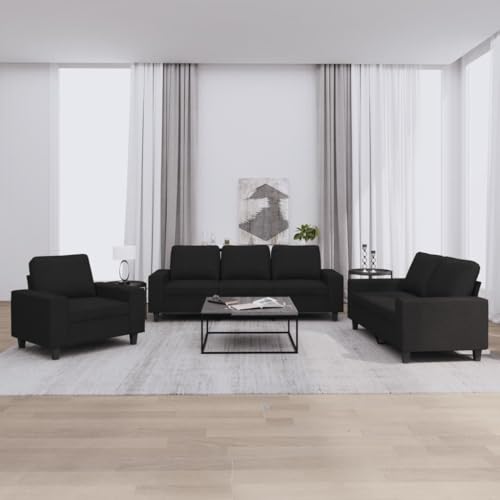 Aiious 3-Sitzer Sofagarnitur Schwarz Stoff: Bequem f¨¹r Entspannen, Lesen und Fernsehen Aiious 3-Sitzer Sofagarnitur Schwarz Stoff: Bequem f¨¹r Entspannen, Lesen und Fernsehen von Aiious