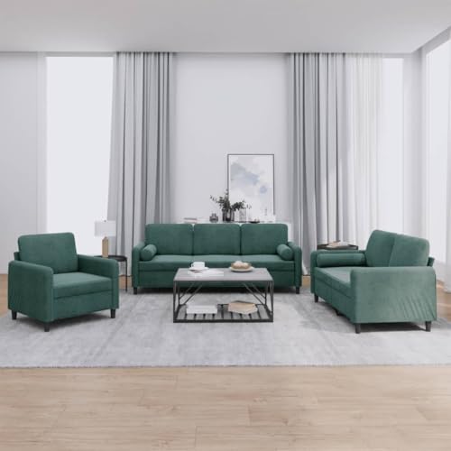 Aiious 3-TLG. Dunkelgr¨¹n Samt-Sofagarnitur mit Kissen - Ideal zum Entspannen und Fernsehen Aiious 3-TLG. Dunkelgr¨¹n Samt-Sofagarnitur mit Kissen - Ideal zum Entspannen und Fernsehen von Aiious
