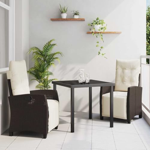 Aiious 3-TLG Garten-Essgruppe Braun Poly Rattan - Luxuriose Gartenstuehle Fuer Sonnige Nachmittage Aiious 3-TLG Garten-Essgruppe Braun Poly Rattan - Luxuriose Gartenstuehle Fuer Sonnige Nachmittage von Aiious