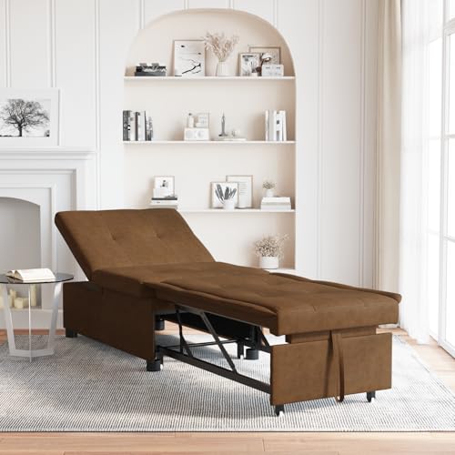 Aiious 3-in-1 Auszieh-Schlafsofa aus braunem Kunstleder f¨¹r Wohnzimmer und G?stezimmer Aiious 3-in-1 Auszieh-Schlafsofa aus braunem Kunstleder f¨¹r Wohnzimmer und G?stezimmer von Aiious