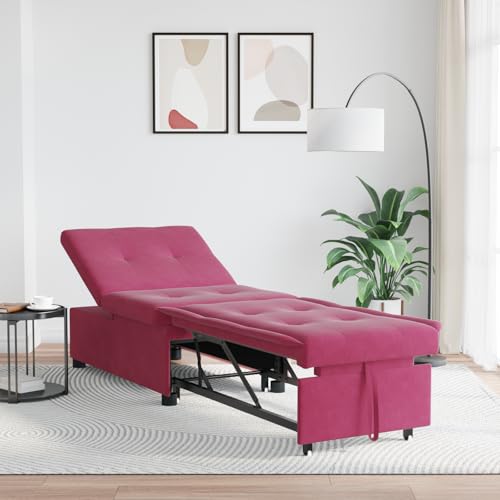 Aiious 3-in-1 Auszieh-Sofabett in Burgunderrotem Samt - Ideal f¨¹r Chillen, Schlafen und G?ste Aiious 3-in-1 Auszieh-Sofabett in Burgunderrotem Samt - Ideal f¨¹r Chillen, Schlafen und G?ste von Aiious