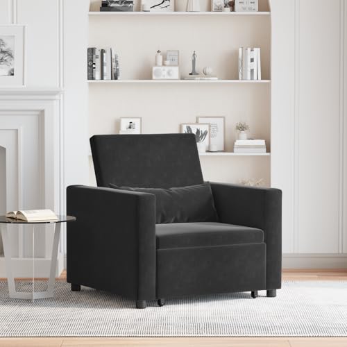 Aiious 3-in-1 Einzelsofa-Bett wandelbar schwarzes Velvet Aiious 3-in-1 Einzelsofa-Bett wandelbar schwarzes Velvet von Aiious