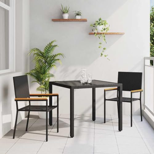 Aiious 3-teiliges Garten Essset Schwarz Poly-Rattan Bequem f¨¹r Mahlzeiten im Freien Aiious 3-teiliges Garten Essset Schwarz Poly-Rattan Bequem f¨¹r Mahlzeiten im Freien von Aiious