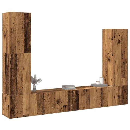 Aiious Modernes TV-Schrank-Set zum Wandmontieren ¨C Robuster Holzwerkstoff, Ideal f¨¹r Wohnzimmer mit viel Stauraum f¨¹r B¨¹Cher, DVDs & Multimedia-Ger?te, Zeitloses Design f¨¹r Vasen & Dekoration von Aiious