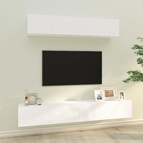 Aiious Modernes TV-Regal Set mit Stauraum, Wandmontage f¨¹r Wohnzimmer, Robuster Holzwerkstoff, Platzsparend, Inklusive Montageanleitung von Aiious
