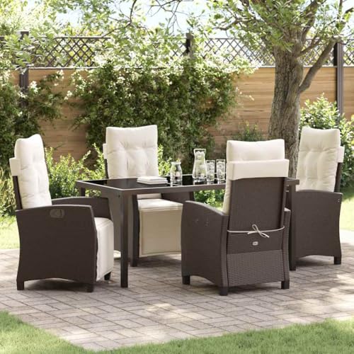 Aiious 5-TLG Garten-Essgruppe Braun Poly Rattan - Stabile Gartenst¨¹hle bis 110 kg f¨¹r Au?enbereich Aiious 5-TLG Garten-Essgruppe Braun Poly Rattan - Stabile Gartenst¨¹hle bis 110 kg f¨¹r Au?enbereich von Aiious