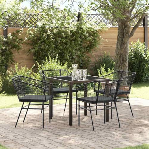 Aiious 5-teiliges Garten-Dining-Set in Schwarz Poly Rattan - Stabil Einfach Pflegbar f¨¹r Alle Outdoor Umgebungen Aiious 5-teiliges Garten-Dining-Set in Schwarz Poly Rattan - Stabil Einfach Pflegbar f¨¹r Alle Outdoor Umgebungen von Aiious